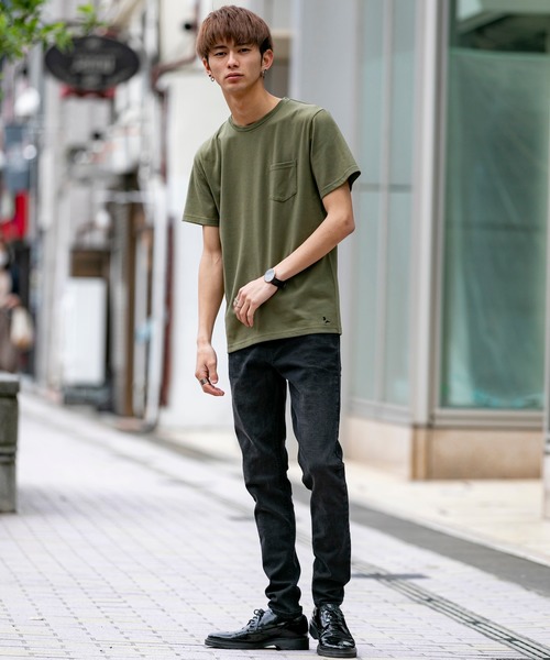 London Denim（ロンドンデニム）の「18/- TC 天竺 ポケット付き クルーネック 半袖 Tシャツ（Tシャツ/カットソー・メンズ・ホワイト/ブラック/ネイビー/グレー/カーキ/ピンク/ライトイエロー/ライトピンク・M/L/XL）」の20枚目の写真
