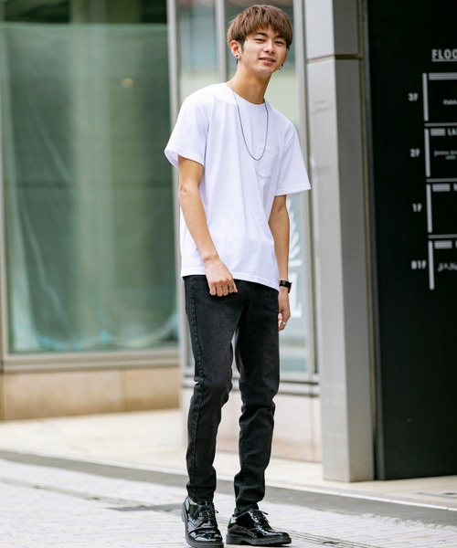 London Denim（ロンドンデニム）の「18/- TC 天竺 ポケット付き クルーネック 半袖 Tシャツ（Tシャツ/カットソー・メンズ・ホワイト/ブラック/ネイビー/グレー/カーキ/ピンク/ライトイエロー/ライトピンク・M/L/XL）」の19枚目の写真