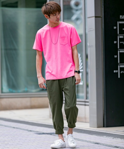 London Denim（ロンドンデニム）の「18/- TC 天竺 ポケット付き クルーネック 半袖 Tシャツ（Tシャツ/カットソー・メンズ・ホワイト/ブラック/ネイビー/グレー/カーキ/ピンク/ライトイエロー/ライトピンク・M/L/XL）」の17枚目の写真