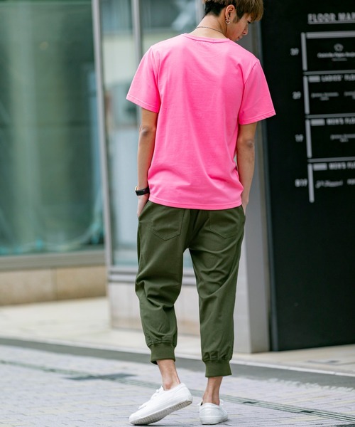 London Denim（ロンドンデニム）の「18/- TC 天竺 ポケット付き クルーネック 半袖 Tシャツ（Tシャツ/カットソー・メンズ・ホワイト/ブラック/ネイビー/グレー/カーキ/ピンク/ライトイエロー/ライトピンク・M/L/XL）」の16枚目の写真