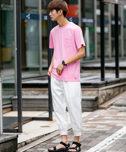 London Denim（ロンドンデニム）の「18/- TC 天竺 ポケット付き クルーネック 半袖 Tシャツ（Tシャツ/カットソー・メンズ・ホワイト/ブラック/ネイビー/グレー/カーキ/ピンク/ライトイエロー/ライトピンク・M/L/XL）」の15枚目の写真