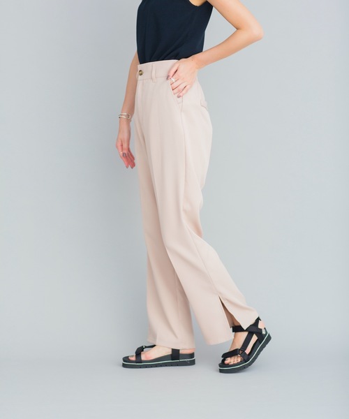 prose verse（プロズヴェール）の「《WEB限定》サイドスリットセンタープレスパンツ（その他パンツ・レディース・ブルー/ライトベージュ/ミント・ﾌﾘ-）」の2枚目の写真