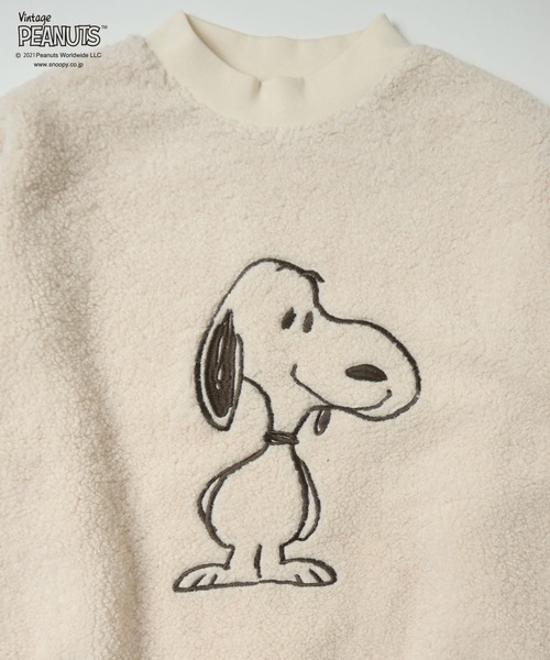 PEANUTS(ピーナッツ)の「PEANUTS スヌーピーフェイス刺繍ボアトレーナー(ルームウェア/パジャマ・レディース・オフホワイト/ベージュ/ホワイト系その他/ベージュ系その他/ホワイト系その他2/ホワイト系その他3/ベージュ系その他2/ピンク・M/L/LL/S)」の13枚目の写真