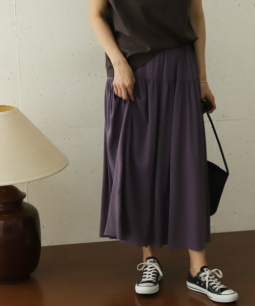 URBAN RESEARCH DOORS（アーバンリサーチドアーズ）の「ティアードスカート∴（スカート・レディース・ベージュ/パープル/ブラック・ONE）」の5枚目の写真