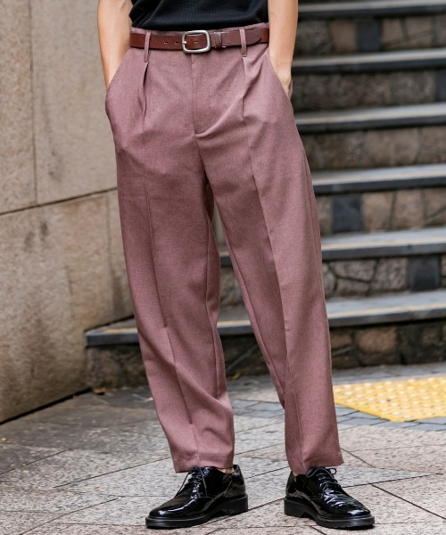 ADMIX/ATELIER SAB MEN（アドミックスアトリエサブメン）の「ポリエステルポプリン ／ ワイド テーパード パンツ ウエストゴム（セットアップ対応）（スラックス・メンズ・ライトグレー/ブラック/アッシュブラウン/ライトベージュ/ダークベージュ・48/50）」の4枚目の写真