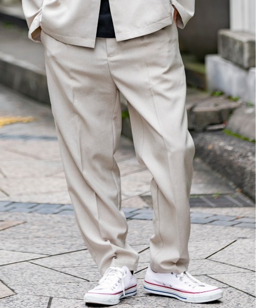 ADMIX/ATELIER SAB MEN（アドミックスアトリエサブメン）の「ポリエステルポプリン ／ ワイド テーパード パンツ ウエストゴム（セットアップ対応）（スラックス・メンズ・ライトグレー/ブラック/アッシュブラウン/ライトベージュ/ダークベージュ・48/50）」の5枚目の写真