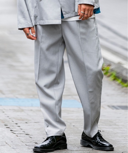 ADMIX/ATELIER SAB MEN（アドミックスアトリエサブメン）の「ポリエステルポプリン ／ ワイド テーパード パンツ ウエストゴム（セットアップ対応）（スラックス・メンズ・ライトグレー/ブラック/アッシュブラウン/ライトベージュ/ダークベージュ・48/50）」の3枚目の写真