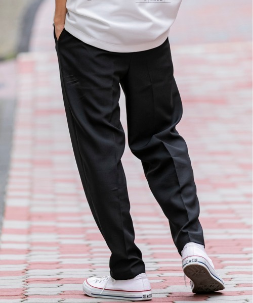 ADMIX/ATELIER SAB MEN（アドミックスアトリエサブメン）の「ポリエステルポプリン ／ ワイド テーパード パンツ ウエストゴム（セットアップ対応）（スラックス・メンズ・ライトグレー/ブラック/アッシュブラウン/ライトベージュ/ダークベージュ・48/50）」の16枚目の写真