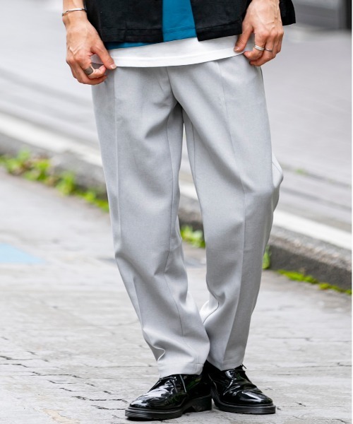 ADMIX/ATELIER SAB MEN（アドミックスアトリエサブメン）の「ポリエステルポプリン ／ ワイド テーパード パンツ ウエストゴム（セットアップ対応）（スラックス・メンズ・ライトグレー/ブラック/アッシュブラウン/ライトベージュ/ダークベージュ・48/50）」の21枚目の写真