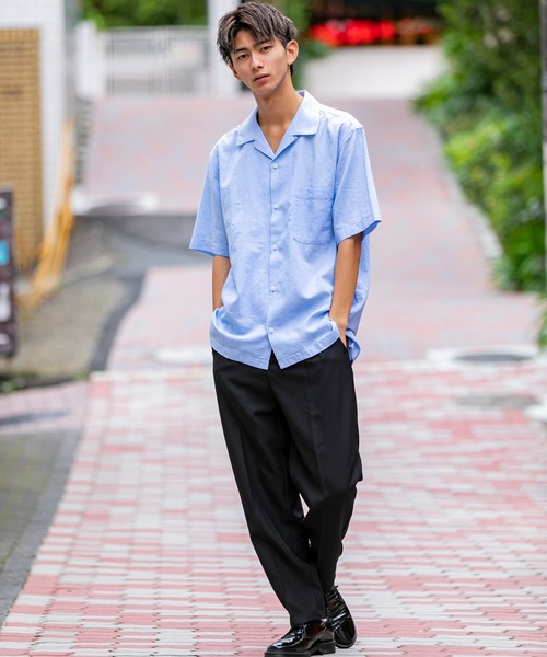 ADMIX/ATELIER SAB MEN（アドミックスアトリエサブメン）の「ポリエステルポプリン ／ ワイド テーパード パンツ ウエストゴム（セットアップ対応）（スラックス・メンズ・ライトグレー/ブラック/アッシュブラウン/ライトベージュ/ダークベージュ・48/50）」の8枚目の写真