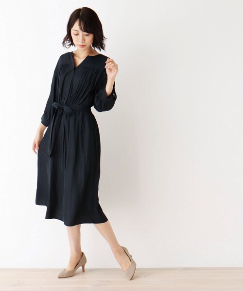 セール ベルテッドギャザーフレアワンピース ワンピース ワンピース Soup スープ のファッション