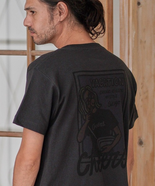 CAMBIO（カンビオ）の「mt6804-Print Tee - Cheers（Tシャツ/カットソー・メンズ・ホワイト/グレー/スミクロ・S/M/L/XL）」の3枚目の写真