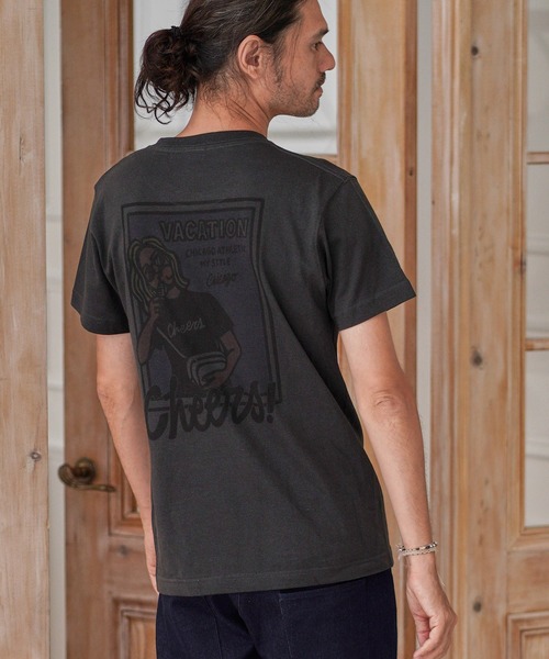 CAMBIO（カンビオ）の「mt6804-Print Tee - Cheers（Tシャツ/カットソー・メンズ・ホワイト/グレー/スミクロ・S/M/L/XL）」の4枚目の写真