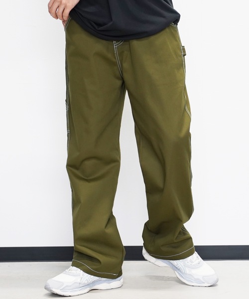 新品未使用】RRLオリーブ ワークパンツ ペイント加工 サイズ:W34 L32 新品未使用】RRLオリーブ ワークパンツ ペイント加工 サイズ:W34 L32