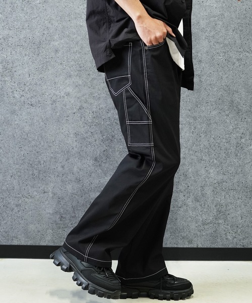 Beno(ビーノ)の「【累計販売枚数3万2千枚突破!】デニム ルーズ ペインター ワークパンツ/コットンツイル ルーズ ペインター ワークパンツ(デニムパンツ・メンズ・ブラック/ライトインディゴブルー/ワンウォッシュ/キナリ/ブルー系その他/ブルー系その他2/グリーン/ブラック系その他/ブルー系その他3/ライトグレー/ベージュ/ネイビー/ブラック系その他2/オリーブ/サックスブルー/チャコールグレー・M/L/LL)」の4枚目の写真