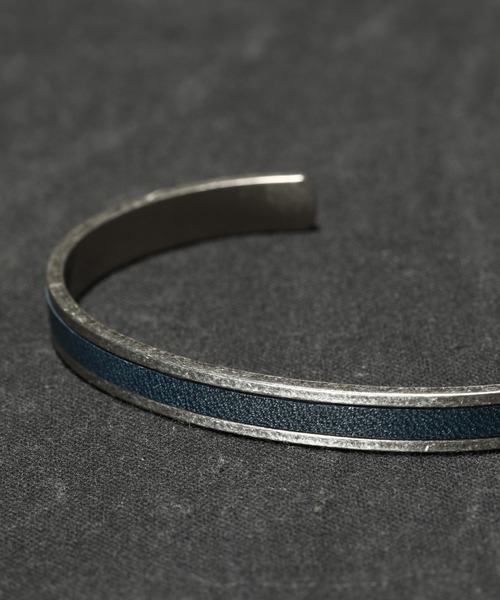 A.SILVER RAIL BANGLE - M(6mm)栃木レザー （バングルブレス