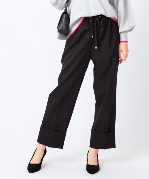 JETSET SOLO PLUS （ジェットセットソロプラス）の「ツイルドロストマッキンセミワイドパンツ（その他パンツ・レディース・テラコッタ/グリーン/ブラック・FREE）」の2枚目の写真