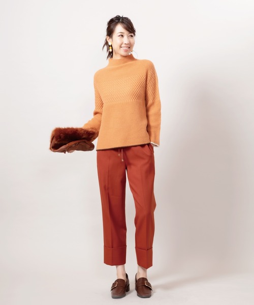 JETSET SOLO PLUS （ジェットセットソロプラス）の「ツイルドロストマッキンセミワイドパンツ（その他パンツ・レディース・テラコッタ/グリーン/ブラック・FREE）」の4枚目の写真