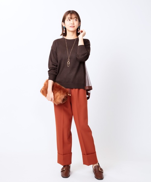 JETSET SOLO PLUS （ジェットセットソロプラス）の「ツイルドロストマッキンセミワイドパンツ（その他パンツ・レディース・テラコッタ/グリーン/ブラック・FREE）」の12枚目の写真