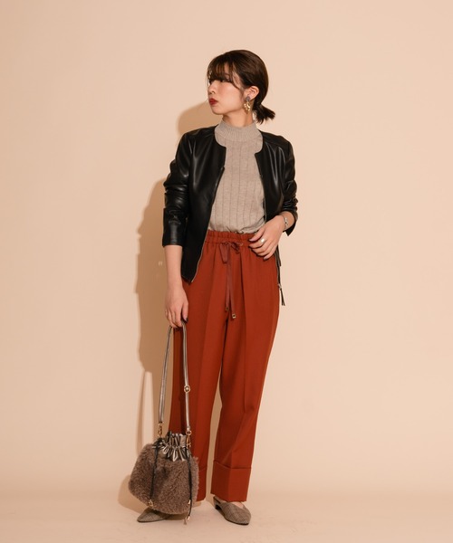 JETSET SOLO PLUS （ジェットセットソロプラス）の「ツイルドロストマッキンセミワイドパンツ（その他パンツ・レディース・テラコッタ/グリーン/ブラック・FREE）」の18枚目の写真