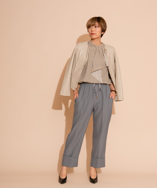 JETSET SOLO PLUS （ジェットセットソロプラス）の「ツイルドロストマッキンセミワイドパンツ（その他パンツ・レディース・テラコッタ/グリーン/ブラック・FREE）」の10枚目の写真