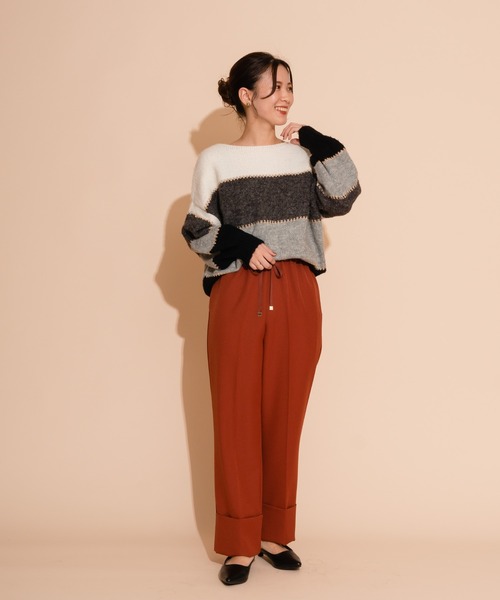 JETSET SOLO PLUS （ジェットセットソロプラス）の「ツイルドロストマッキンセミワイドパンツ（その他パンツ・レディース・テラコッタ/グリーン/ブラック・FREE）」の17枚目の写真