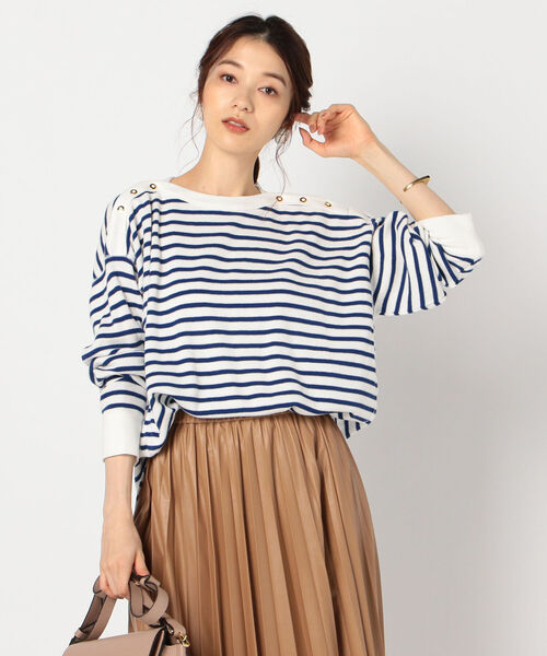 リエミラー/アールエムデニム 天竺ボーダープルオーバーカットソー