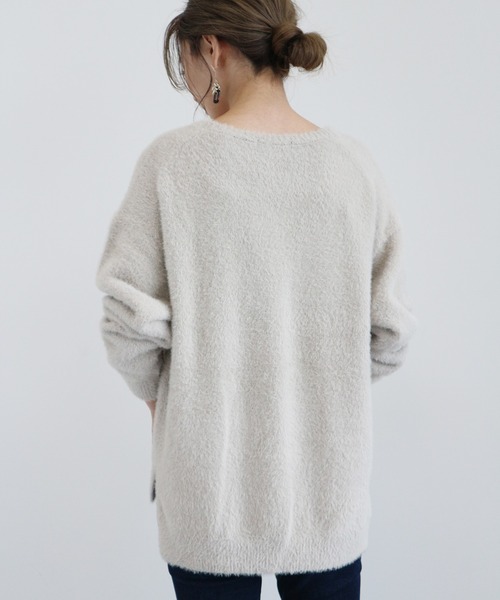 AMERICAN HOLIC（アメリカンホリック）の「Vネックフワフワニットカーディガン　＊（カーディガン/ボレロ・レディース・ブラック/モカ/サックスブルー/ライトグレー・MEDIUM/LARGE）」の9枚目の写真