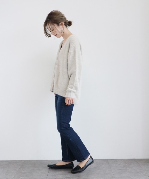 AMERICAN HOLIC（アメリカンホリック）の「Vネックフワフワニットカーディガン　＊（カーディガン/ボレロ・レディース・ブラック/モカ/サックスブルー/ライトグレー・MEDIUM/LARGE）」の10枚目の写真