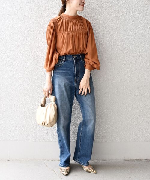 SHIPS（シップス）の「*ZOZO限定*シャーリングバックタイブラウス◇（シャツ/ブラウス・レディース・スカイブルー/ブラック/ネイビー/オフホワイト/ピンク系その他/オレンジ/ダークブルー/ライトグレー/グリーン・ONE SIZE）」の11枚目の写真