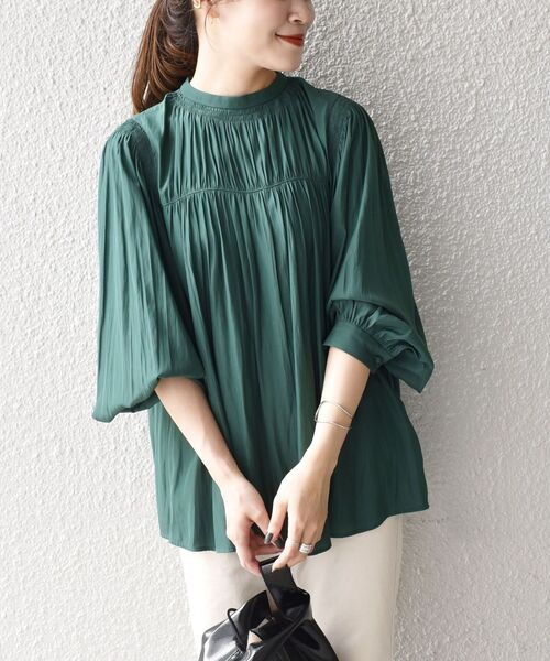 SHIPS（シップス）の「*ZOZO限定*シャーリングバックタイブラウス◇（シャツ/ブラウス・レディース・スカイブルー/ブラック/ネイビー/オフホワイト/ピンク系その他/オレンジ/ダークブルー/ライトグレー/グリーン・ONE SIZE）」の15枚目の写真