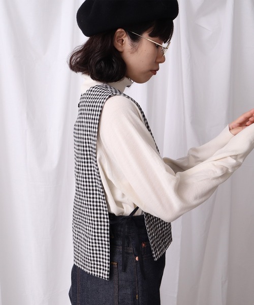 Lene（レネ）の「コットン/リネン チェック ベスト+スカート 