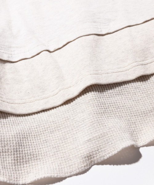 glamb（グラム）の「Tri layered CS / トライレイヤードカットソー（Tシャツ/カットソー・メンズ・ホワイト×グリーン/ブルー系その他/ホワイト×ブラック・S/L/M）」の12枚目の写真