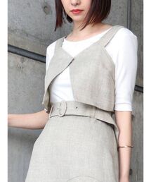 ビスチェセットバックオープントップス