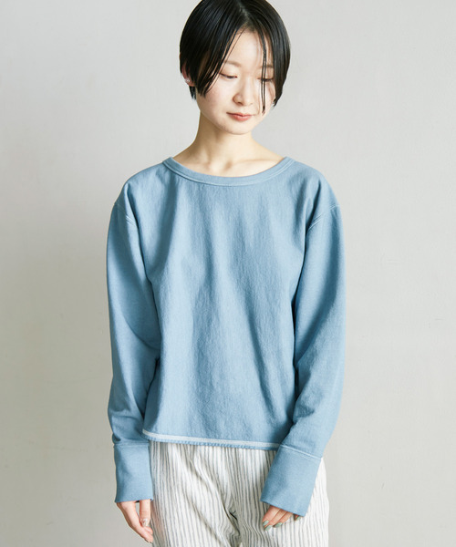 nitca（ニトカ）の「度詰めインレイクロップドT（Tシャツ/カットソー・レディース・パープル/サックスブルー/ホワイト/レモンイエロー・FREE）」の2枚目の写真