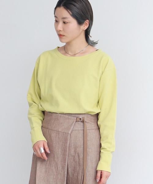 nitca（ニトカ）の「度詰めインレイクロップドT（Tシャツ/カットソー・レディース・パープル/サックスブルー/ホワイト/レモンイエロー・FREE）」の4枚目の写真