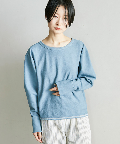 nitca（ニトカ）の「度詰めインレイクロップドT（Tシャツ/カットソー・レディース・パープル/サックスブルー/ホワイト/レモンイエロー・FREE）」の5枚目の写真