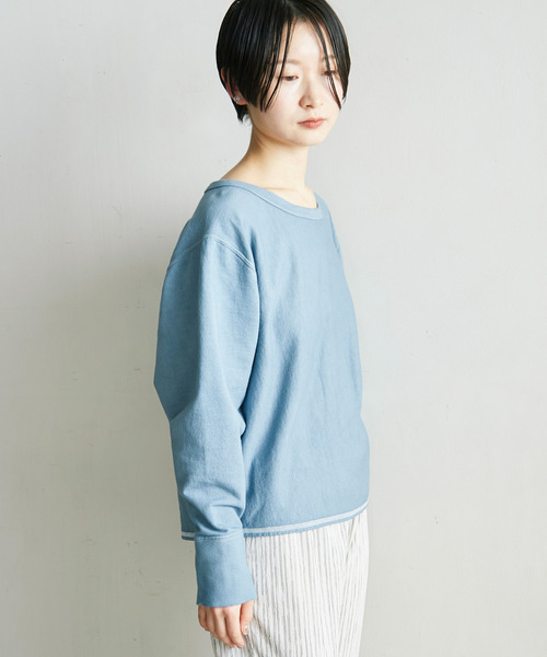 nitca（ニトカ）の「度詰めインレイクロップドT（Tシャツ/カットソー・レディース・パープル/サックスブルー/ホワイト/レモンイエロー・FREE）」の6枚目の写真