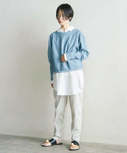 nitca（ニトカ）の「度詰めインレイクロップドT（Tシャツ/カットソー・レディース・パープル/サックスブルー/ホワイト/レモンイエロー・FREE）」の15枚目の写真