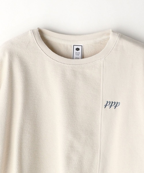 179/WG（イチナナキュウダブルジー）の「パッチワークスウェットプルオーバー（スウェット・レディース・オフホワイト/ブルー/パープル・FREE）」の4枚目の写真