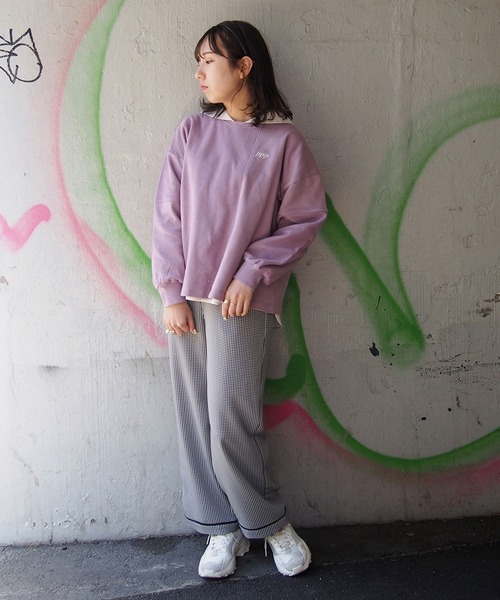 179/WG（イチナナキュウダブルジー）の「パッチワークスウェットプルオーバー（スウェット・レディース・オフホワイト/ブルー/パープル・FREE）」の19枚目の写真