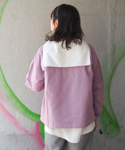 179/WG（イチナナキュウダブルジー）の「パッチワークスウェットプルオーバー（スウェット・レディース・オフホワイト/ブルー/パープル・FREE）」の20枚目の写真