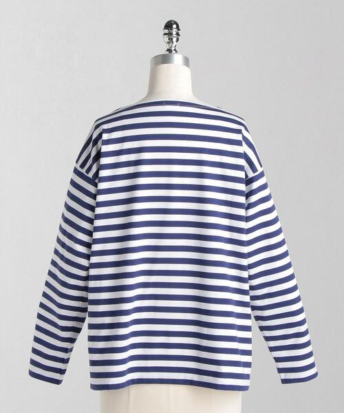 LOEFF（ロエフ）の「＜LOEFF（ロエフ）＞ オーガニックコットン ボーダー カットソー（Tシャツ/カットソー・レディース・ブラック/ロイヤルブルー・FREE）」の15枚目の写真