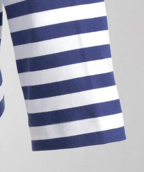 LOEFF（ロエフ）の「＜LOEFF（ロエフ）＞ オーガニックコットン ボーダー カットソー（Tシャツ/カットソー・レディース・ブラック/ロイヤルブルー・FREE）」の9枚目の写真