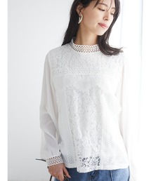 ELENCARE DUE | ・ELENCARE DUE レース×シフォンブラウス＊(シャツ/ブラウス)