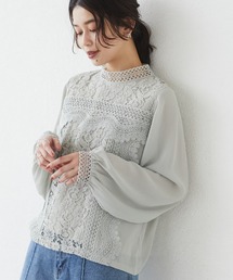 ELENCARE DUE | ・ELENCARE DUE レース×シフォンブラウス＊(シャツ/ブラウス)