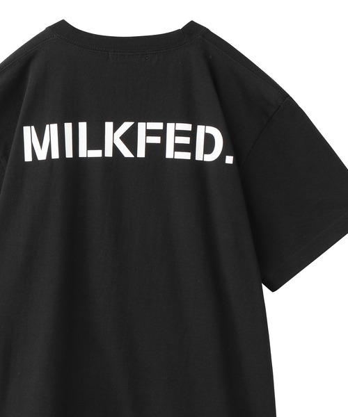 tシャツ Tシャツ ミルクフェド MILKFED STENCIL LOGO PANELED SS TOP 103231011035 ホワイト 黒 白 MILKFED. tシャツ Tシャツ ミルクフェド MILKFED STENCIL LOGO