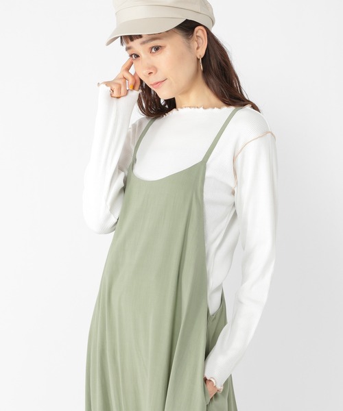 studio CLIP（スタディオクリップ）の「配色メロープルオーバー（Tシャツ/カットソー・レディース・オフホワイト/カーキ/サックスブルー/スモーク・MEDIUM/LARGE）」の2枚目の写真