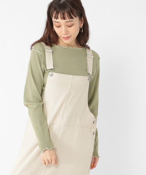 studio CLIP（スタディオクリップ）の「配色メロープルオーバー（Tシャツ/カットソー・レディース・オフホワイト/カーキ/サックスブルー/スモーク・MEDIUM/LARGE）」の3枚目の写真