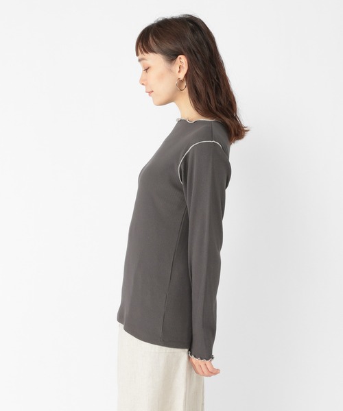 studio CLIP（スタディオクリップ）の「配色メロープルオーバー（Tシャツ/カットソー・レディース・オフホワイト/カーキ/サックスブルー/スモーク・MEDIUM/LARGE）」の9枚目の写真